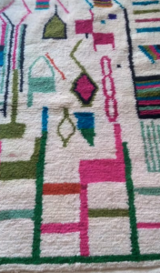 Cream and Multi-coloured Azilal Moroccan Rug