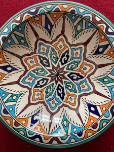 Hand-painted Moroccan ceramic plate